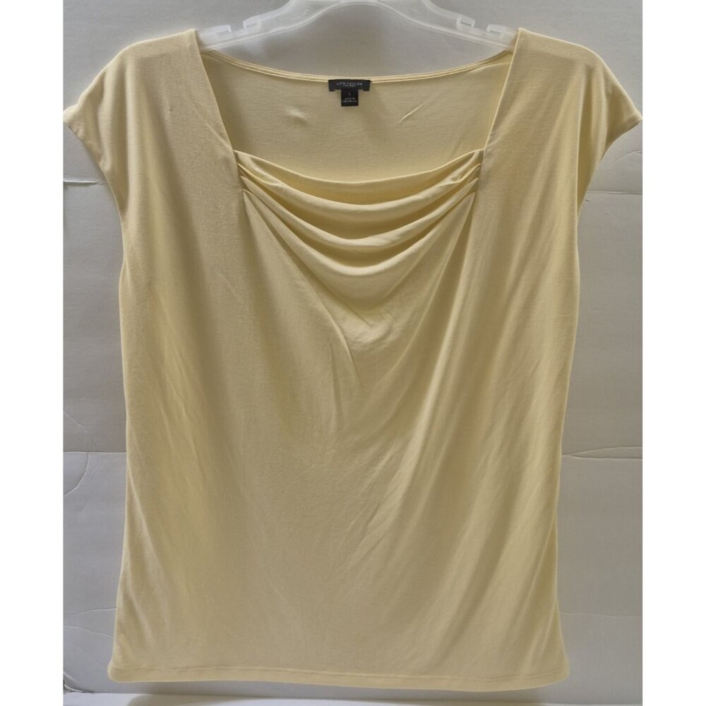 Ann Taylor Women's Size L Yellow Solid Sleeveless Shirt